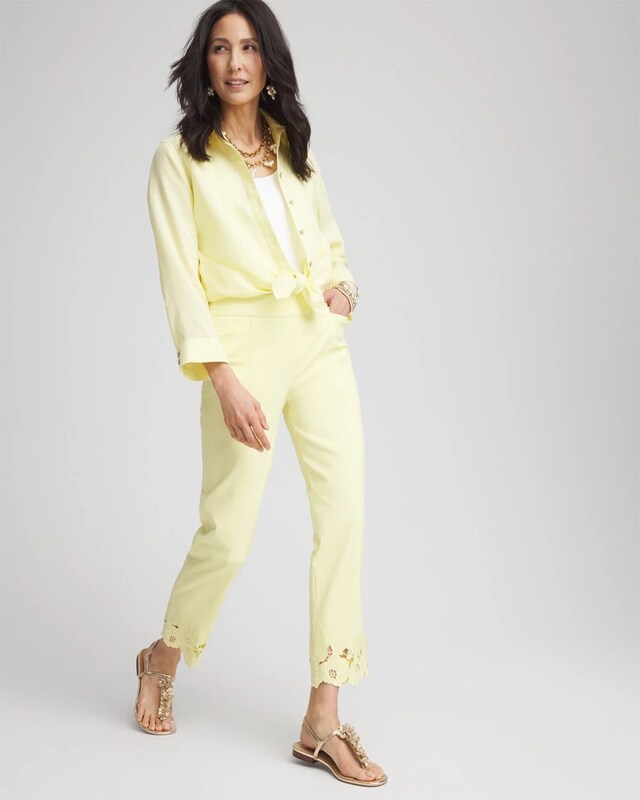 Brigitte Cutout Pull-On Cropped Pants - image 2